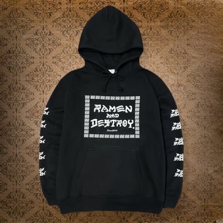 RAMEN&DESTROY® ラーメン＆デストロイ Original Hoodie  (BLACK)  ⑤