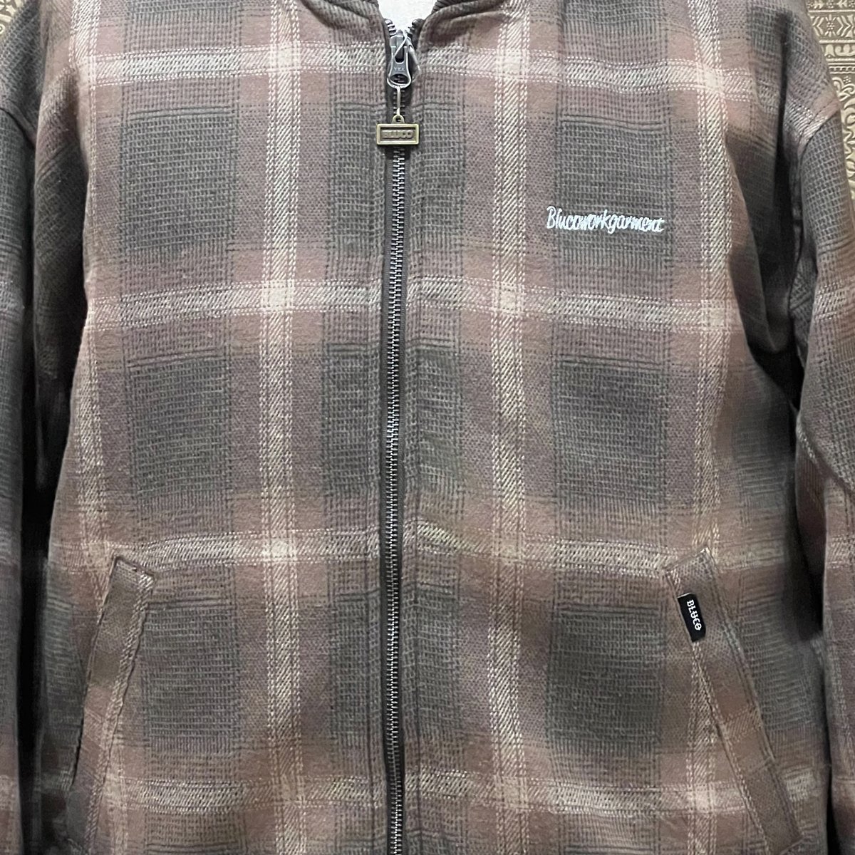 BLUCO(ブルコ) 157-31-039 OMBRE CHECK BOMBER JACKET