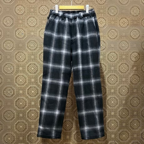 BLUCO(ブルコ)  157-41-044 OMBRE CHECK WARM EASY PANTS BLACK