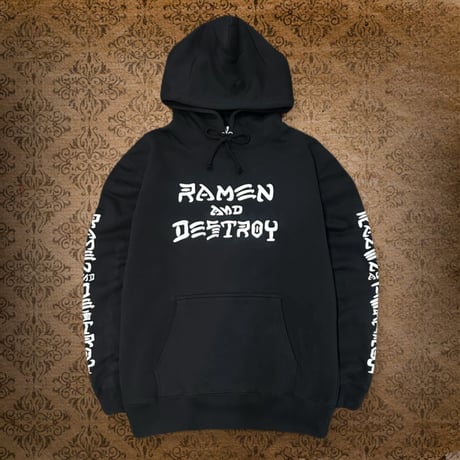 RAMEN&DESTROY® ラーメン＆デストロイ Original Hoodie  (BLACK)  ③