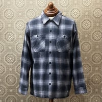 BLUCO(ブルコ)OMBRE CHECK FLANNEL SHIRT155-11-047 ブラック