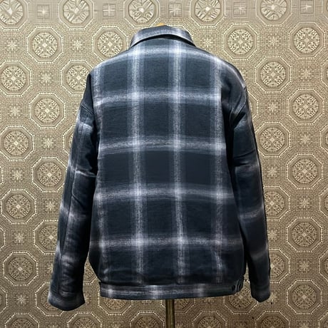 BLUCO(ブルコ) 157-31-039 OMBRE CHECK BOMBER JACKET BLACK