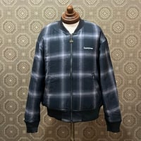 BLUCO(ブルコ) 157-31-039 OMBRE CHECK BOMBER JACKET BLACK