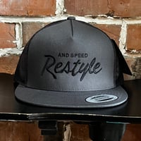 【FOUR Speed Garage】"RESTYLE AND SPEED" CAP BLACK刺繍
