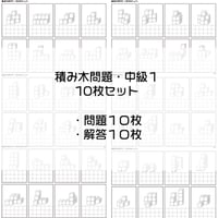 積み木問題【中級１】１０枚セット