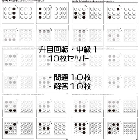 回転図形【中級１】１０枚セット（升目）