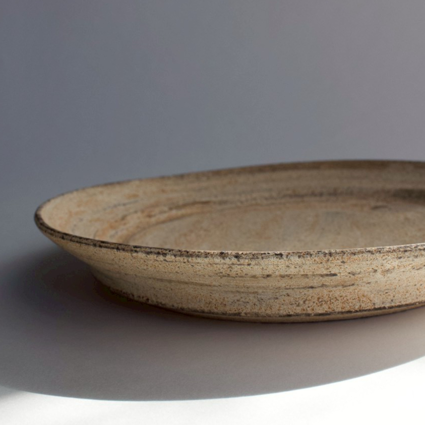 二階堂明弘 no.15 やきしめリムプレート（黄） | eatrip soil