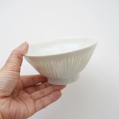 17 竹下努・青白磁飯碗 (大) / しのぎ
