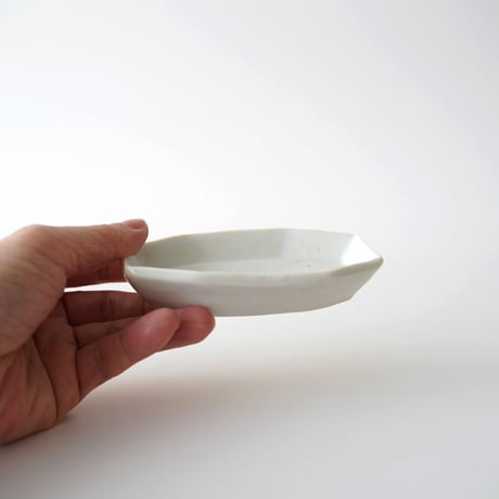 竹下努・青白磁小皿 / 八角