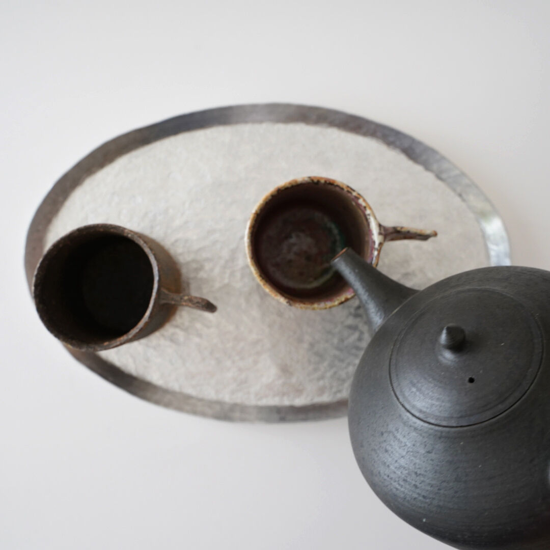 山田憲栄・アルミトレイ皿（楕円）大 | 黄魚オンラインショップ