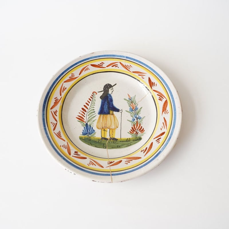 フランス・アンティーク・カンペール焼き（白漆継ぎ） | 黄魚