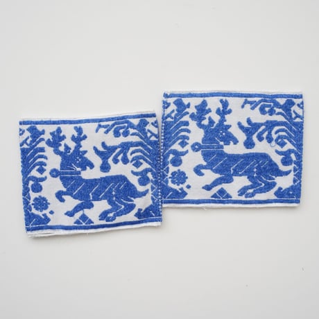 アンティーククロスの鹿刺繍 コースター