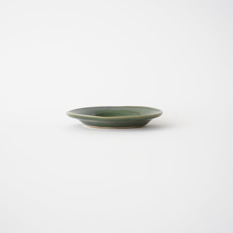今井律湖・楕円小皿（緑）