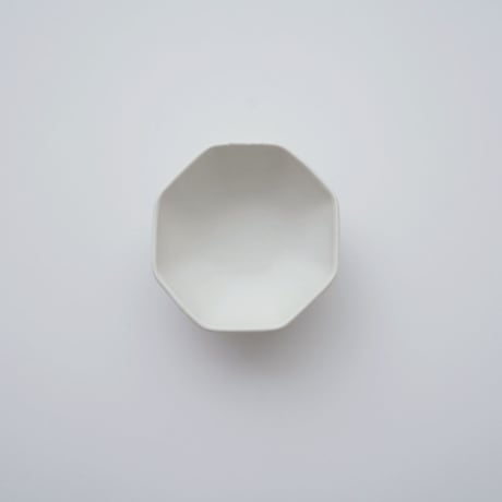 加藤直樹・八角小鉢3.5寸 / 白