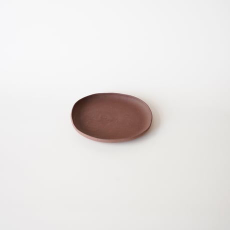 渡辺隆之・くぼみ 楕円皿 / 茶