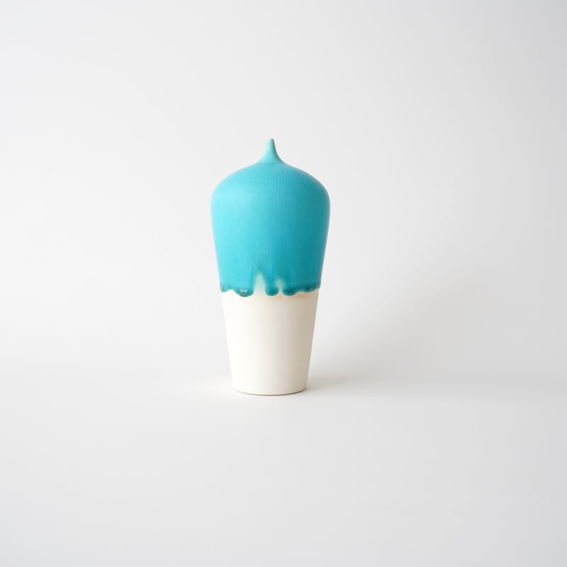 和田山真央　飾り花器 和田山真央・飾り花器 (藍流しトルコブルー) Lサイズ | 黄魚