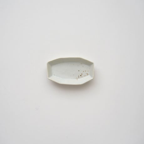 竹下努・青白磁小皿 / 八角