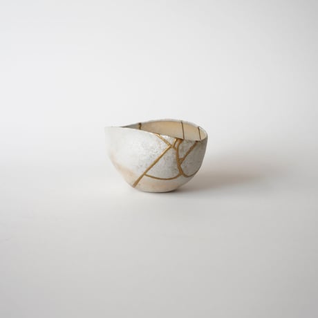 ファイアンスフィン マスタード入れ 金継ぎ ファイアンスフィン