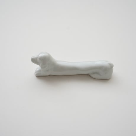 フランス・磁器のカトラリーステイ/ 犬