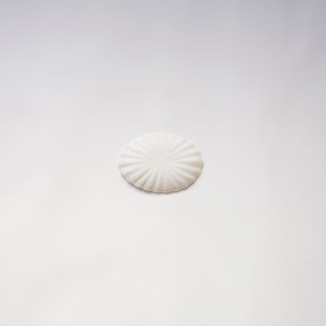 角田淳・輪花楕円皿 (小)