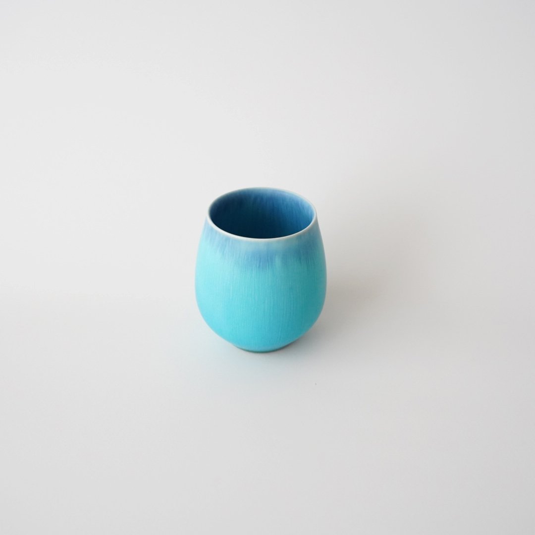 和田山真央・フリーカップ(藍流しトルコブルー) | 黄魚オンラインショップ
