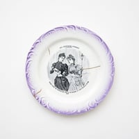 金継ぎ / GIEN(ジアン) ・アンティーク フランス絵皿 パープル ②