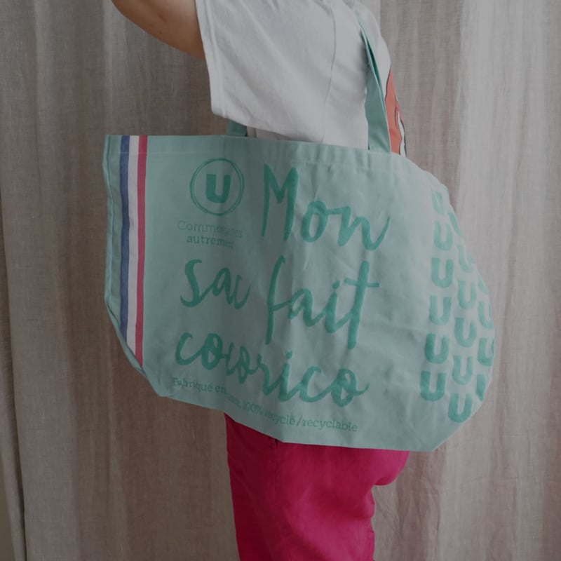 フランスのスーパーのエコバッグ/エメラルドグリーン | 黄魚オンライン