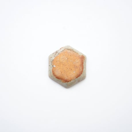 十場あすか・六角豆皿・グレー