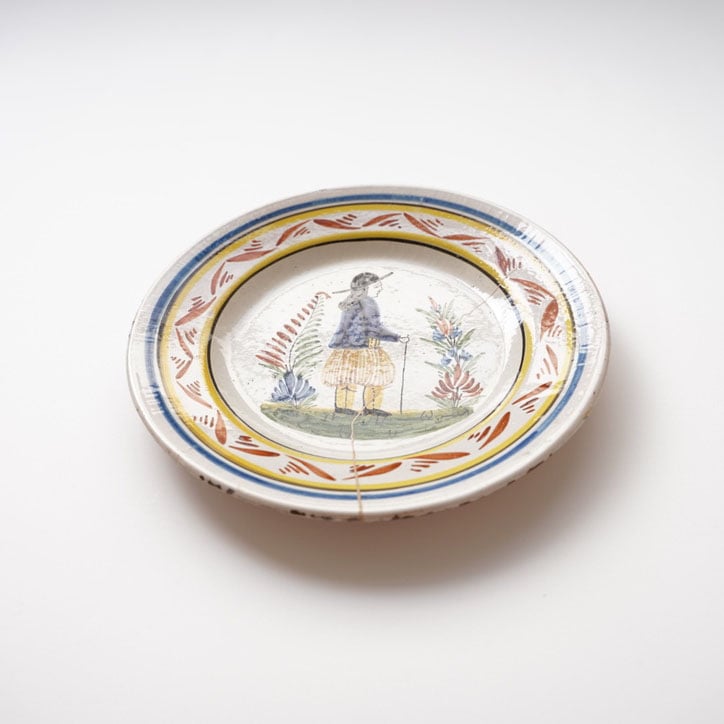 フランス・アンティーク・カンペール焼き（白漆継ぎ） | 黄魚