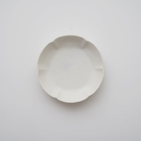 加藤直樹・5寸輪花皿 / 白