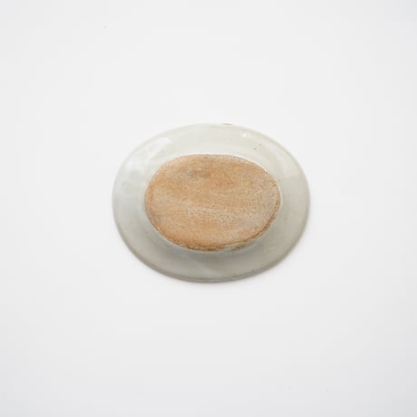 今井律湖・楕円小皿（白）
