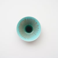 和田山真央・いちじく流しトルコブルー朝顔鉢 （S）