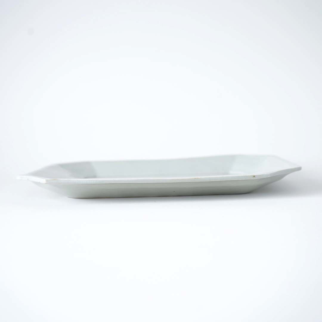 角田淳・すみ切り長方皿（大）/ 灰釉 | 黄魚オンラインショップ