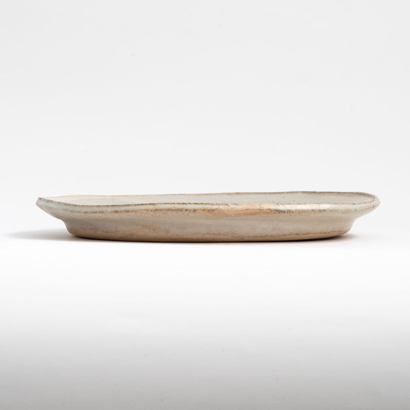 遠藤素子・オーバル皿 (M) / 粉引き | 黄魚オンラインショップ