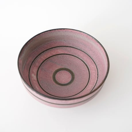 小関康子・ピンク象嵌5寸鉢