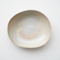 渡辺隆之・薪窯 / だ円皿 ・白③