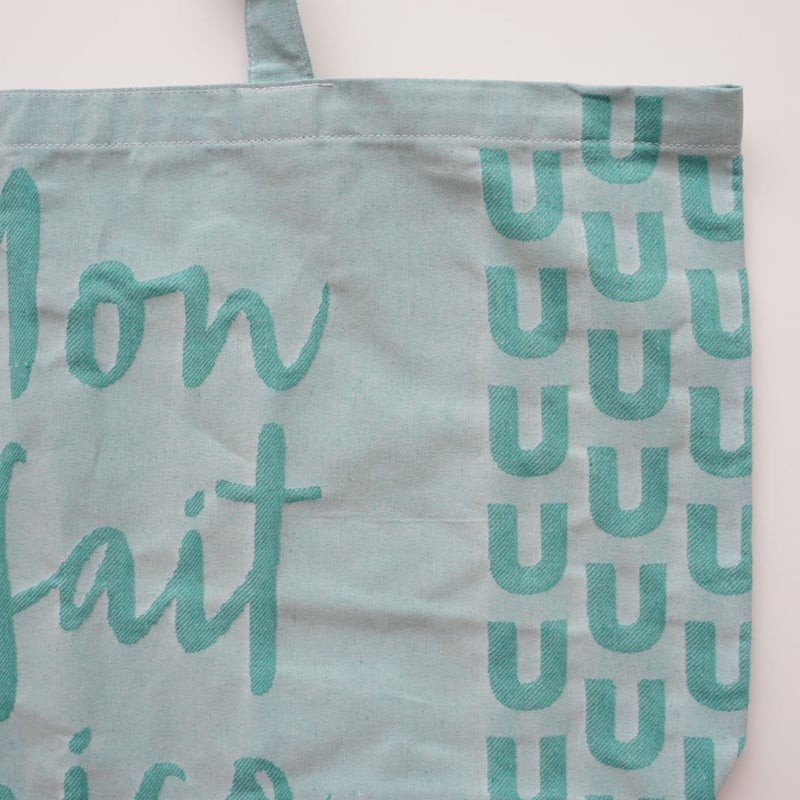 フランスのスーパーのエコバッグ/ブルー(エメラルドグリーン) | 黄魚
