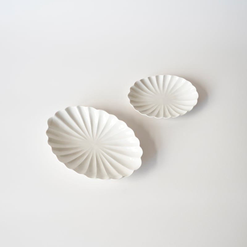 角田淳・輪花楕円皿 (小) | 黄魚オンラインショップ