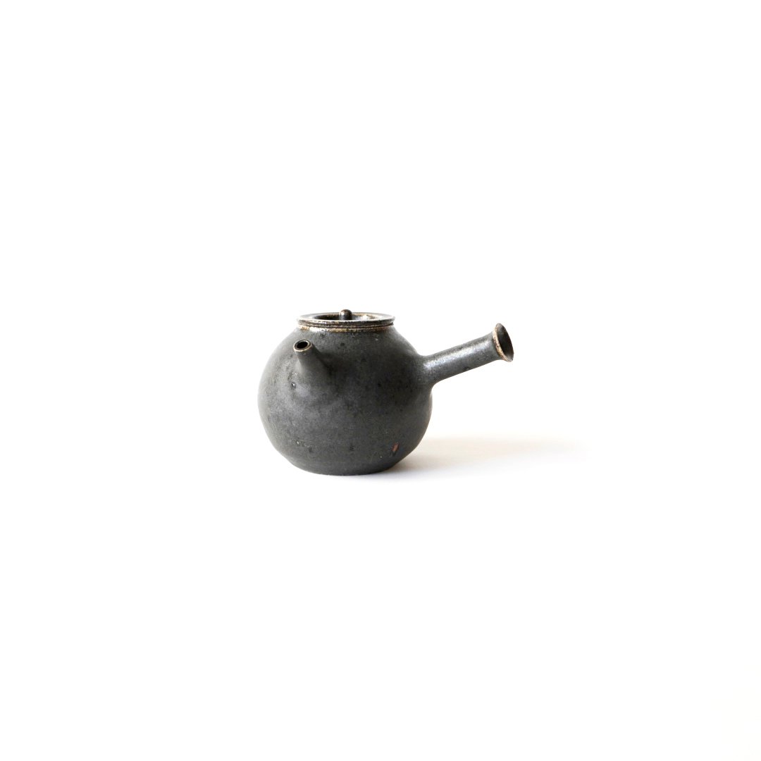 唐 黄道窯 黒釉白斑水注 湯瓶 土瓶 湯沸 唐物 木製箱付★時代物★希少品 yw21, 純銀製 湯沸 蓬莱形 鳥口 鳴り金付き 伊藤一政堂