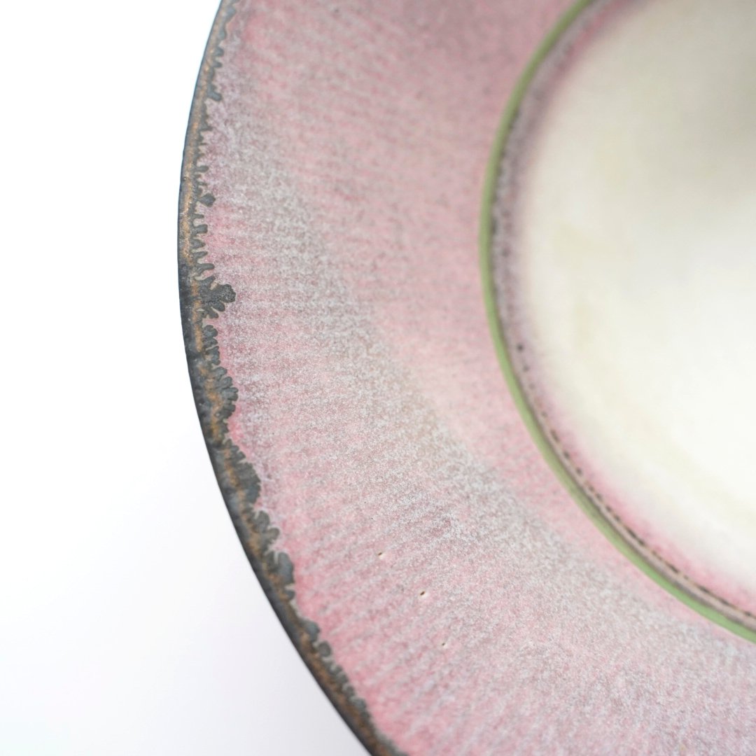 小関康子・ピンク象嵌平鉢 | 黄魚オンラインショップ