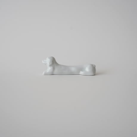 フランス・磁器のカトラリーステイ/ 犬