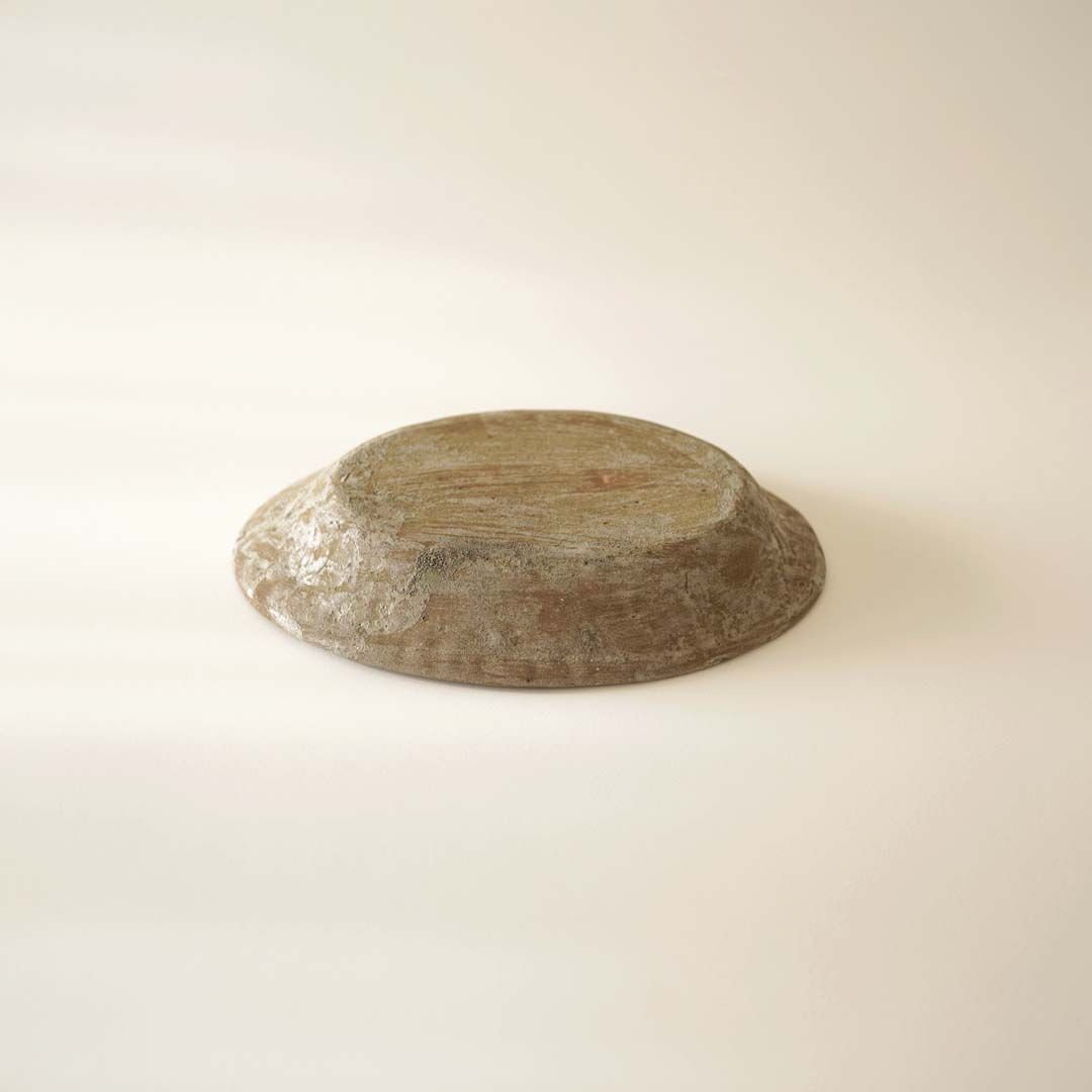 水谷智美・深オーバル皿（灰渋） | 黄魚オンラインショップ