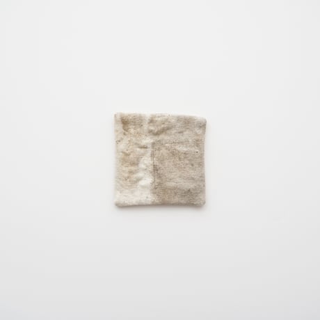 あしゅ・草木染め / コースター (正方形)  ベージュ
