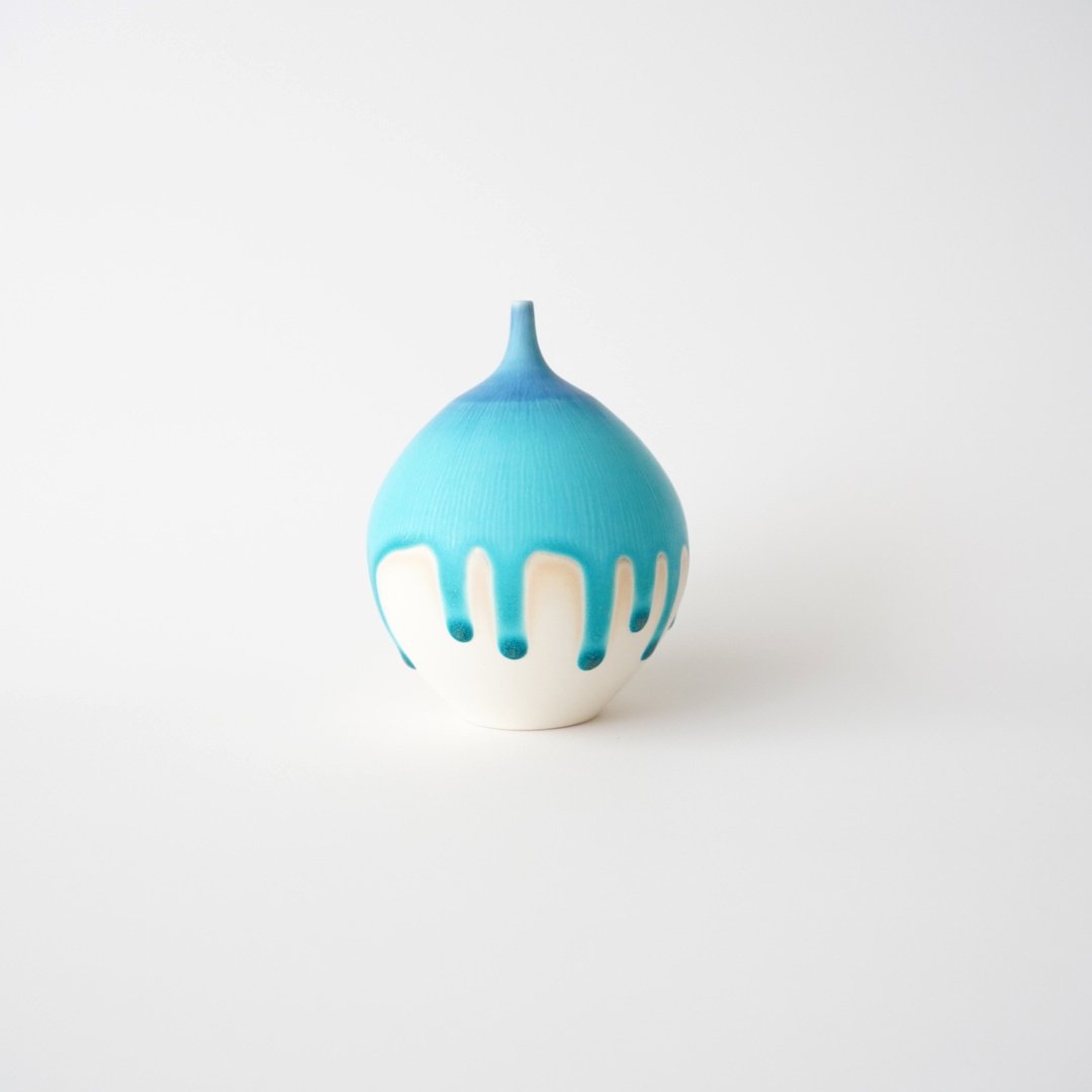 和田山真央　飾り花器 和田山真央・飾り花器 (藍流しトルコブルー) Mサイズ | 黄魚オンライン