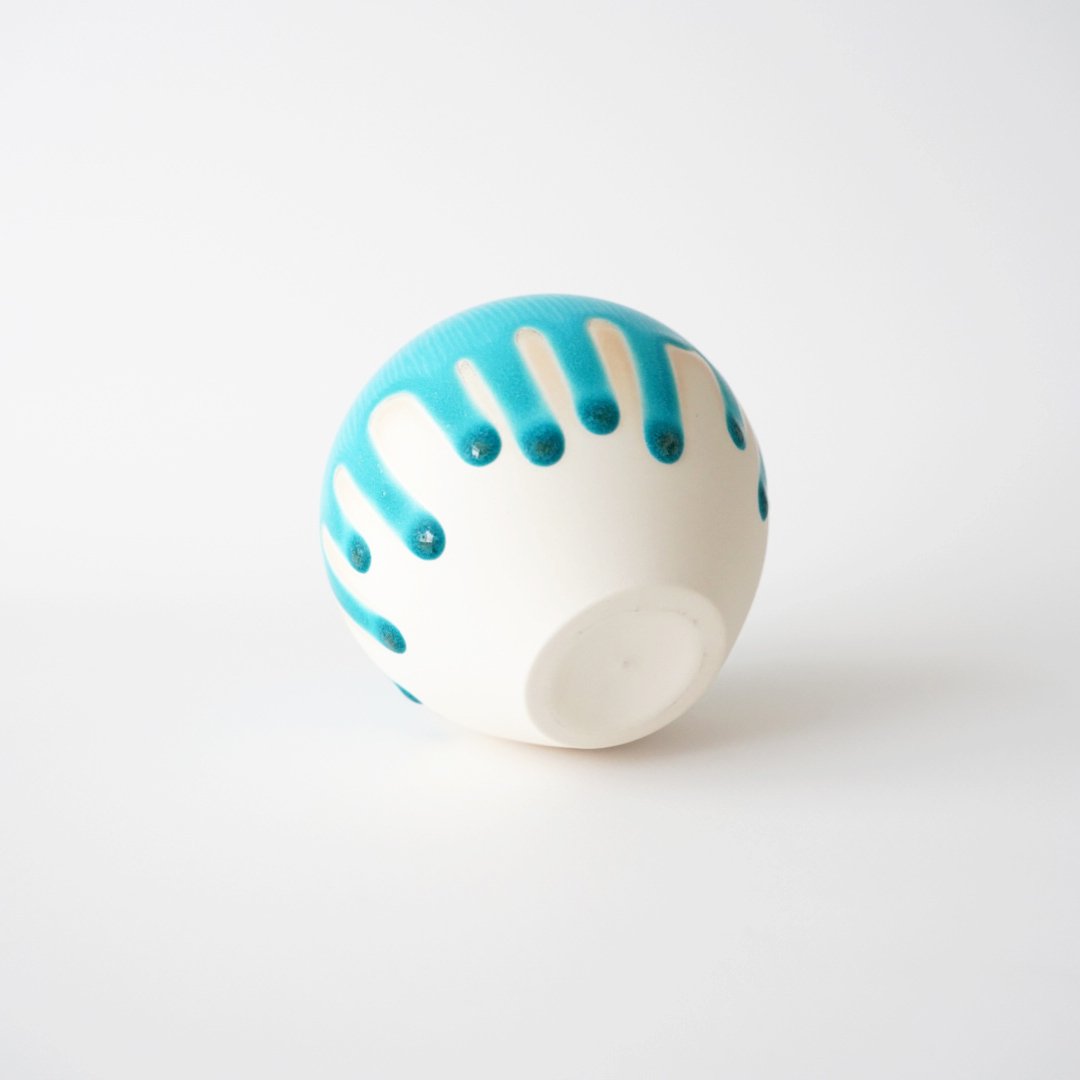 和田山真央・飾り花器 (藍流しトルコブルー) Mサイズ | 黄魚オンライン