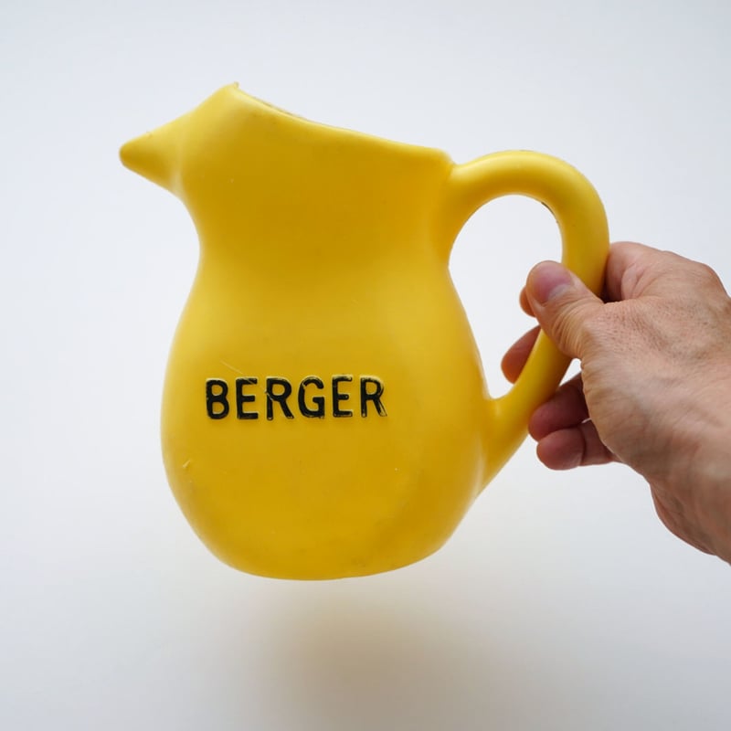 超レア　フランス　ヴィンテージ　BERGER ベルジェ　陶器　ピッチャー BERRGER（ベルジェ）の黄色のピッチャー /2 | 黄魚オンラインショップ