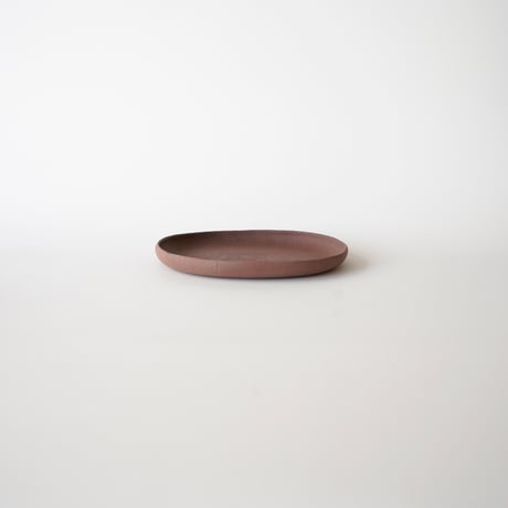 渡辺隆之・くぼみ 楕円皿 / 茶