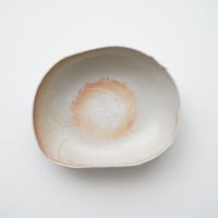 渡辺隆之・薪窯 / だ円皿 ・白②