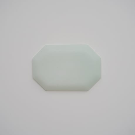 藤本咲・オーバル 長方八角皿 /グリーン