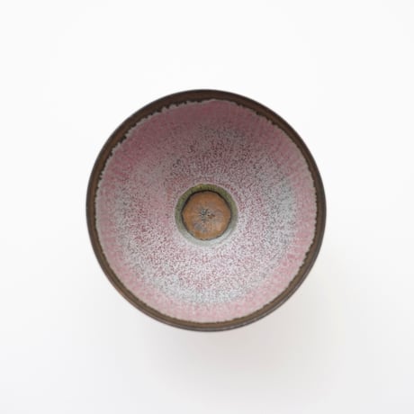 小関康子・ピンク象嵌脚付小鉢 ②